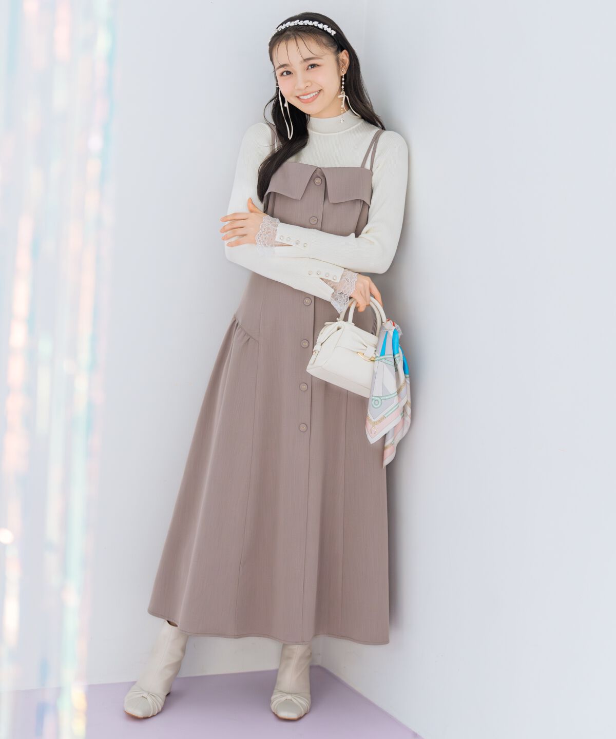 WILLSELECTION「袖口レースハイネックリブニット」|ニット・セーター|