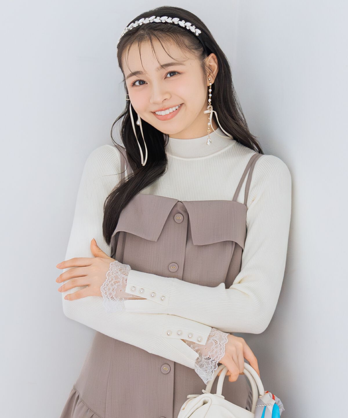 WILLSELECTION「袖口レースハイネックリブニット」|ニット・セーター|