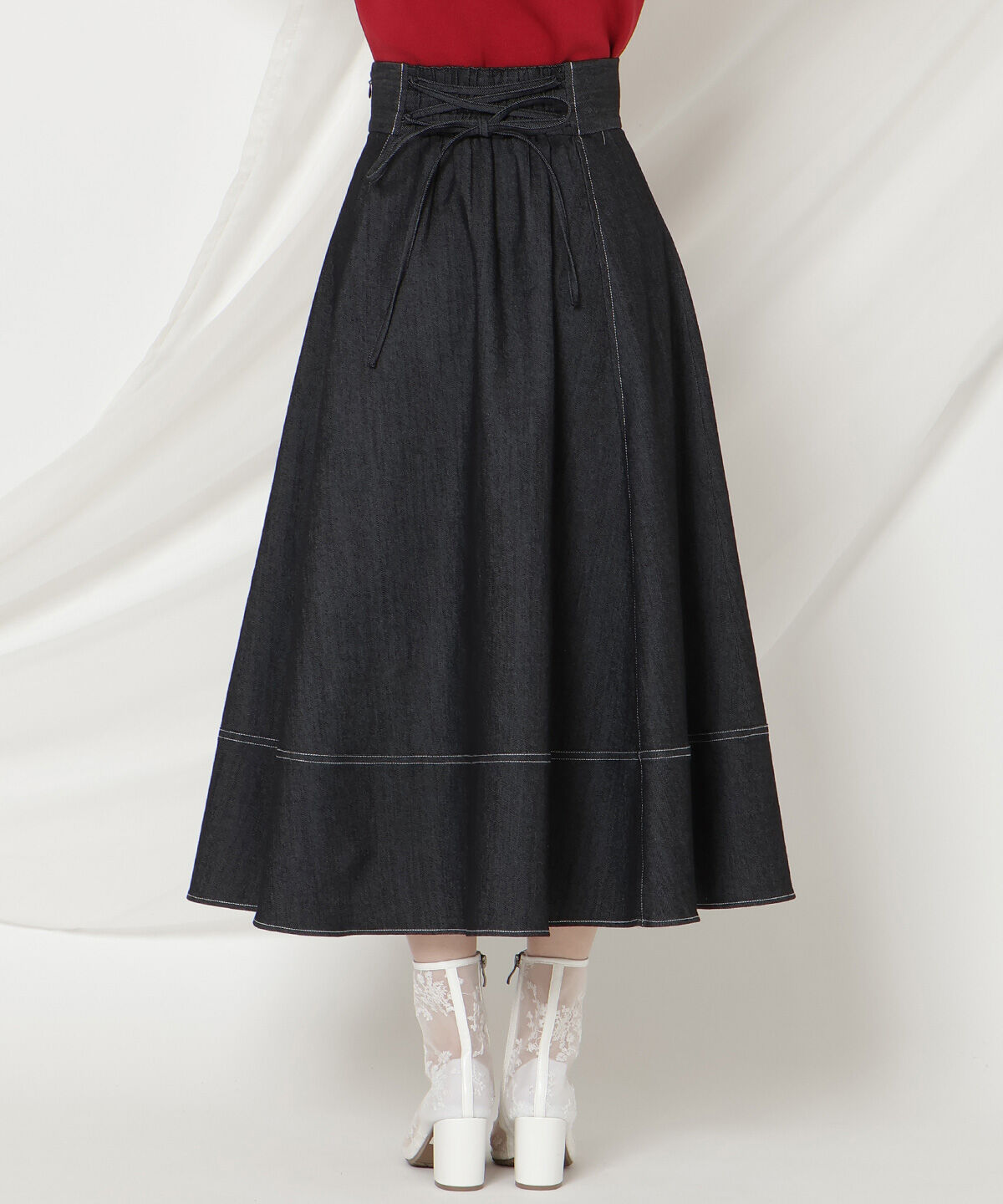 WILLSELECTION「ベルトデザインフレアデニムスカート」|スカート|