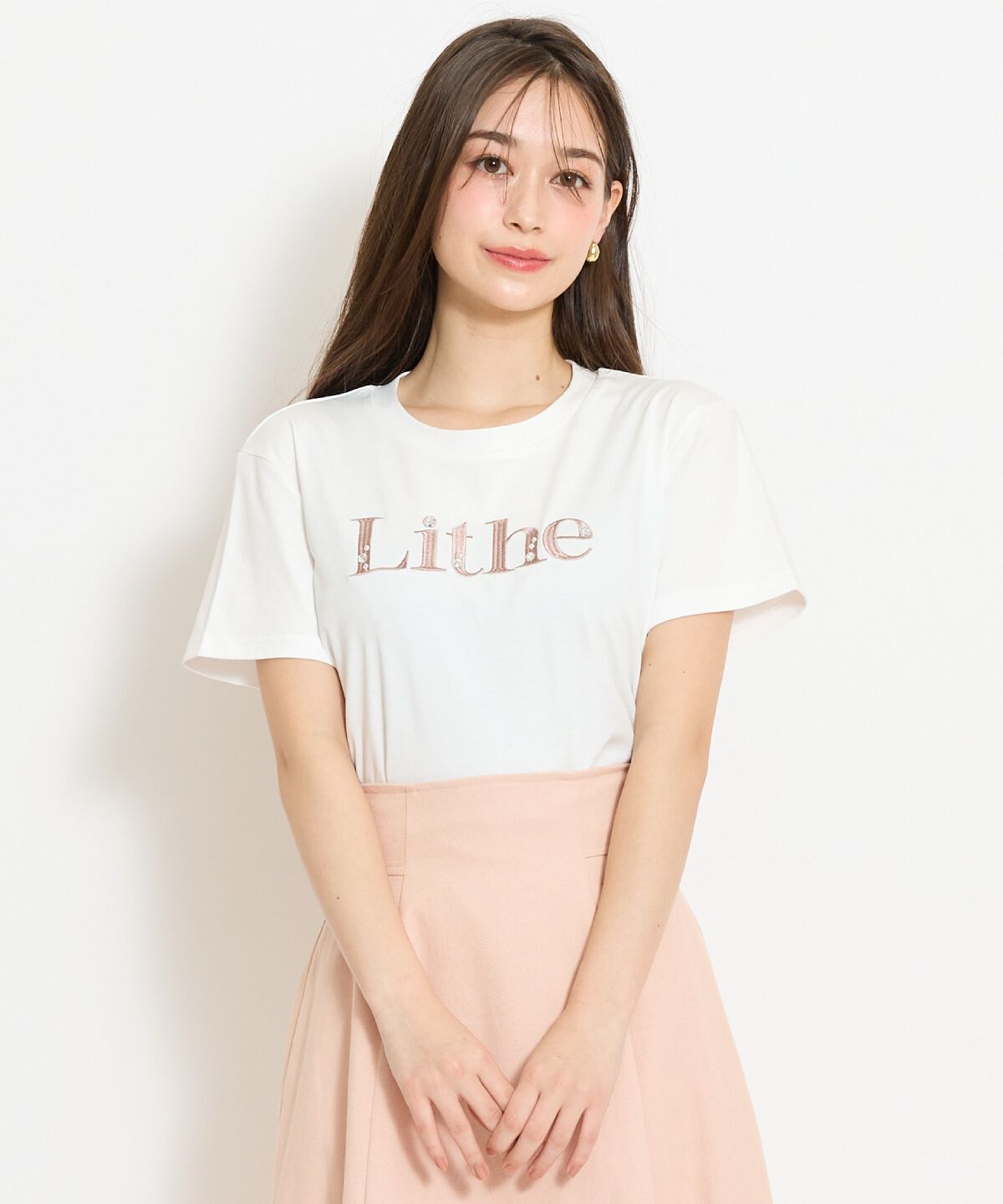WILLSELECTION「ビジュー付き刺繍ロゴTシャツ」|Tシャツ・カットソー|