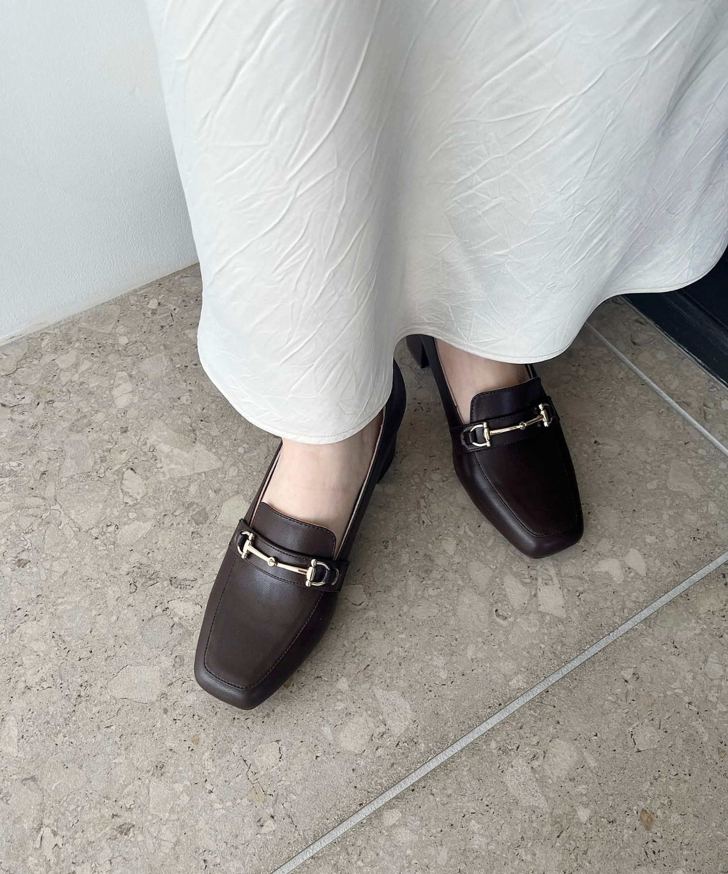 ORiental TRaffic「【跳べるパンプス/シリーズ累計１５０万足突破 】ビット ヒールローファー /R-3214 厚手クッション」|パンプス|