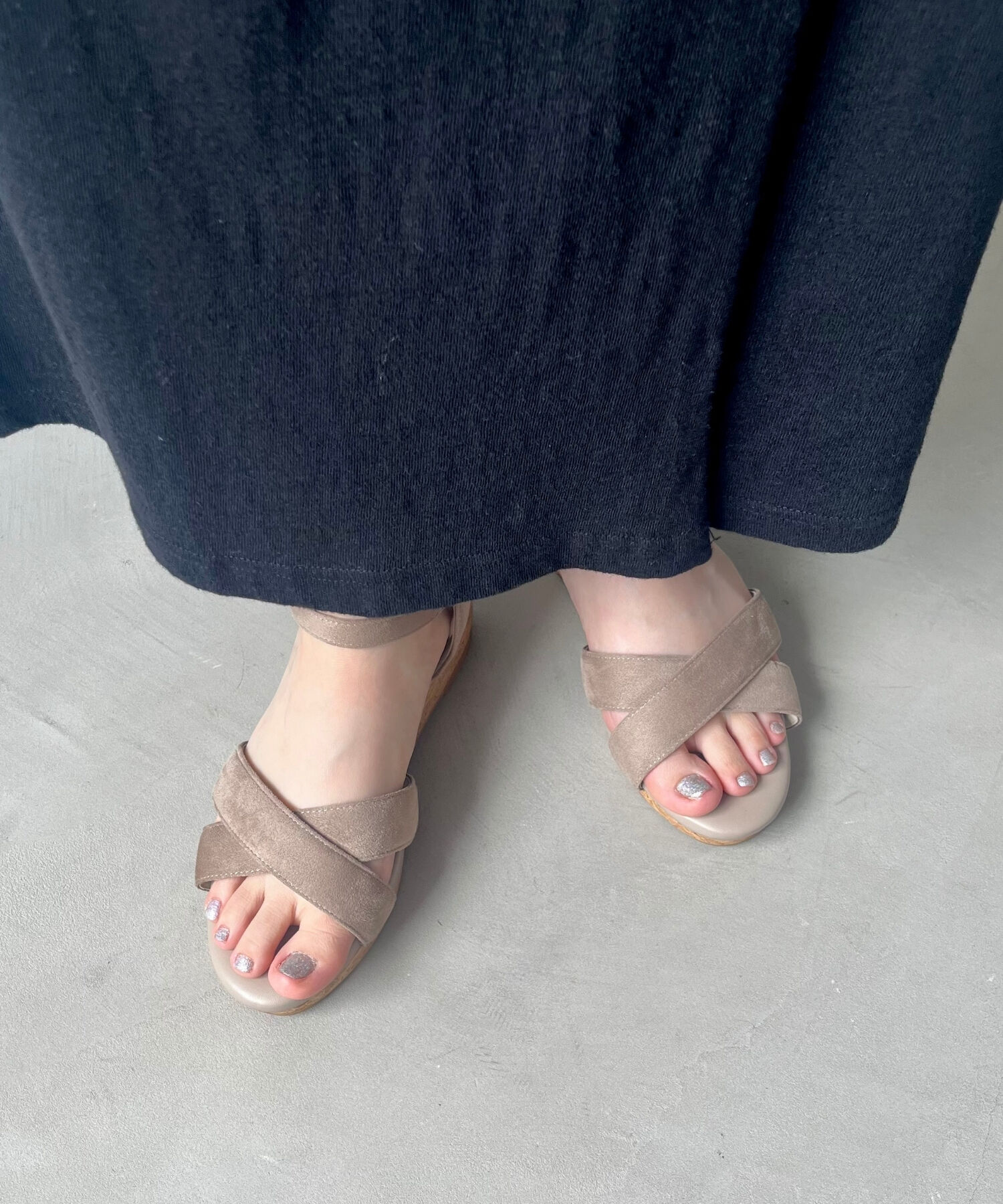 WA Oriental TRaffic「アーモンドトゥクロスウエッジサンダル/52201 サンダル トレンド 人気 クッション」|サンダル|