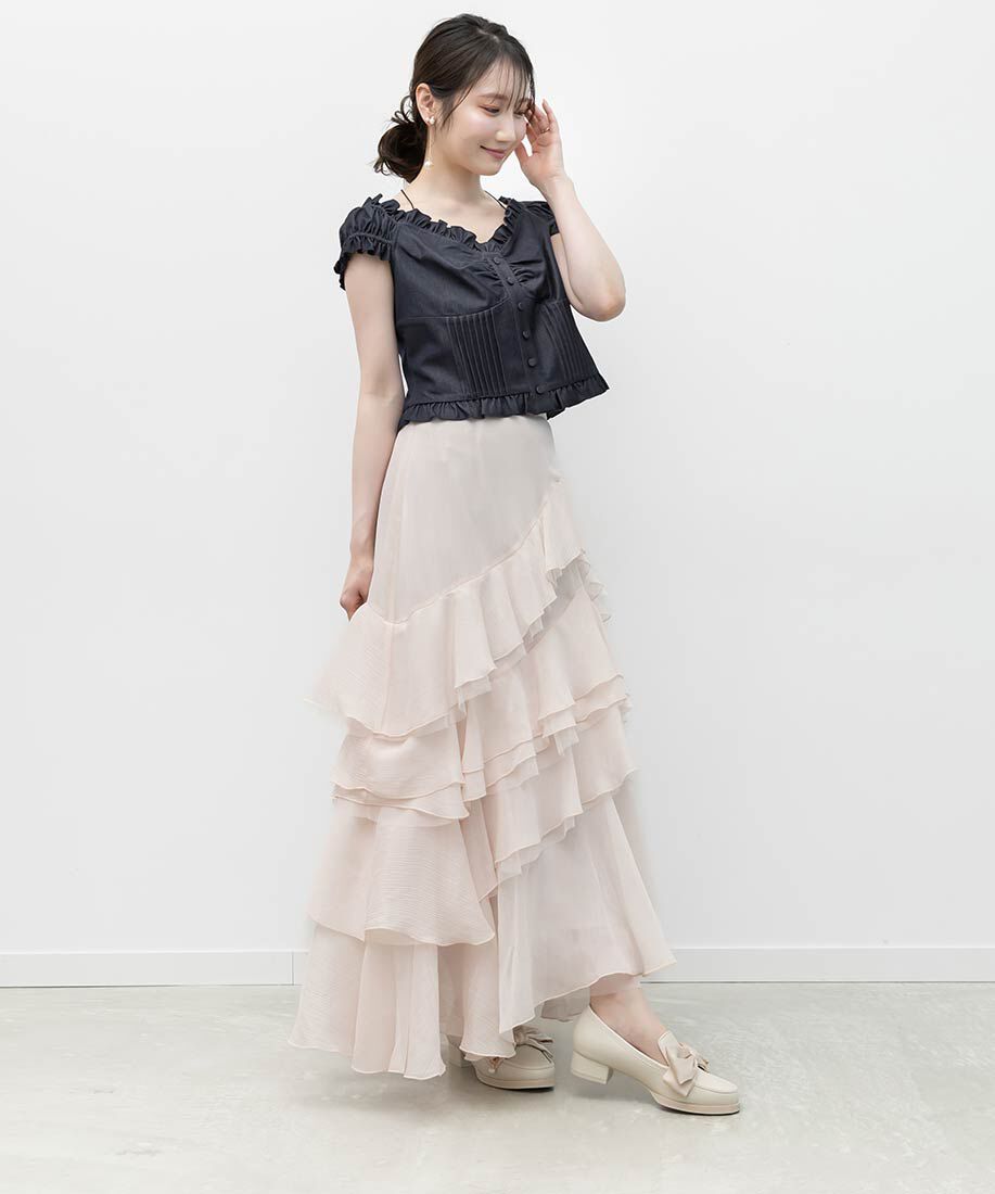  「パールチャームサテンリボンローファー」|ローファー|