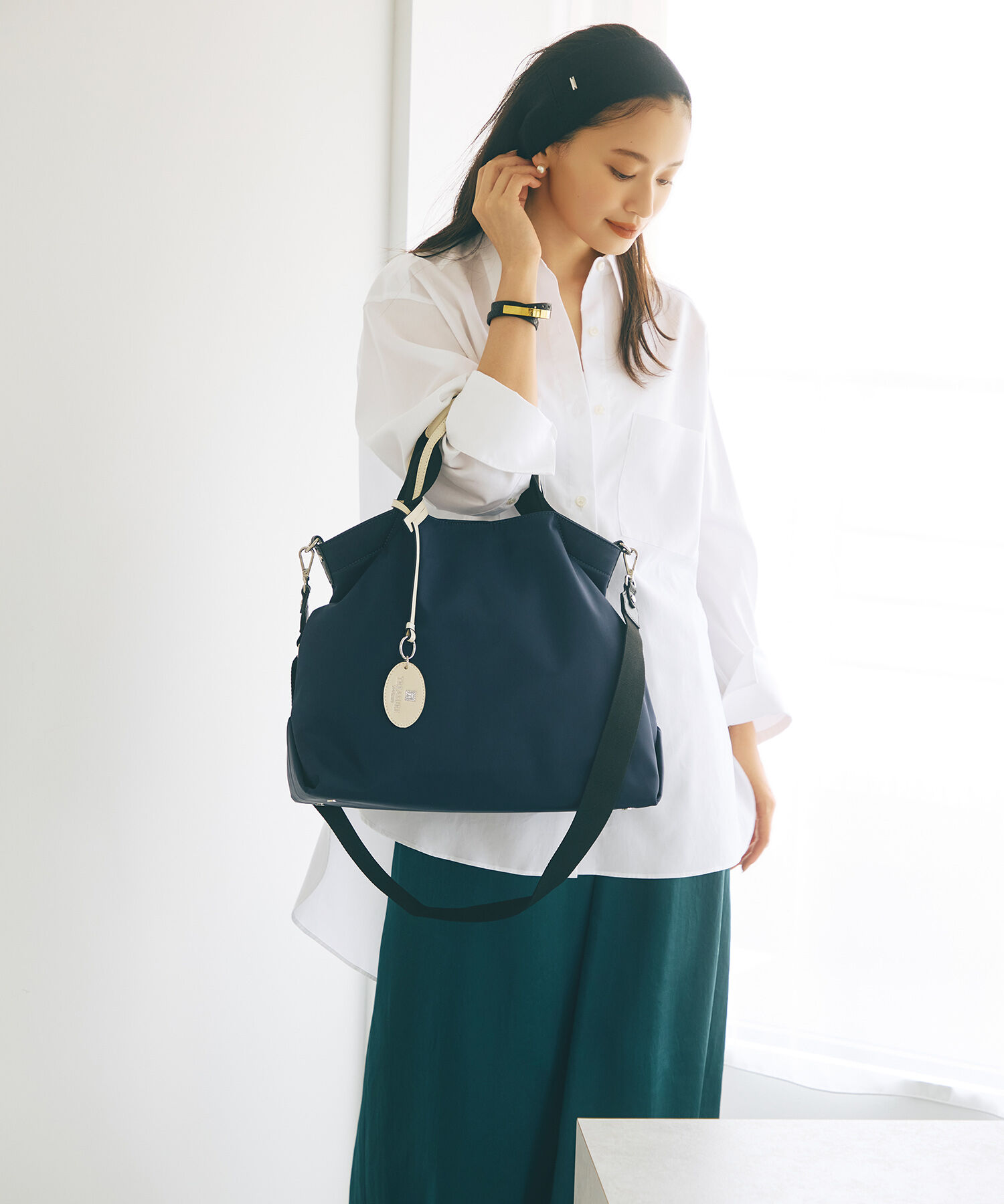 TOPKAPI BREATH「【TREASURE TOPKAPI】ストライプハンドル ナイロン 2way トートバッグ A4対応」|トートバッグ|