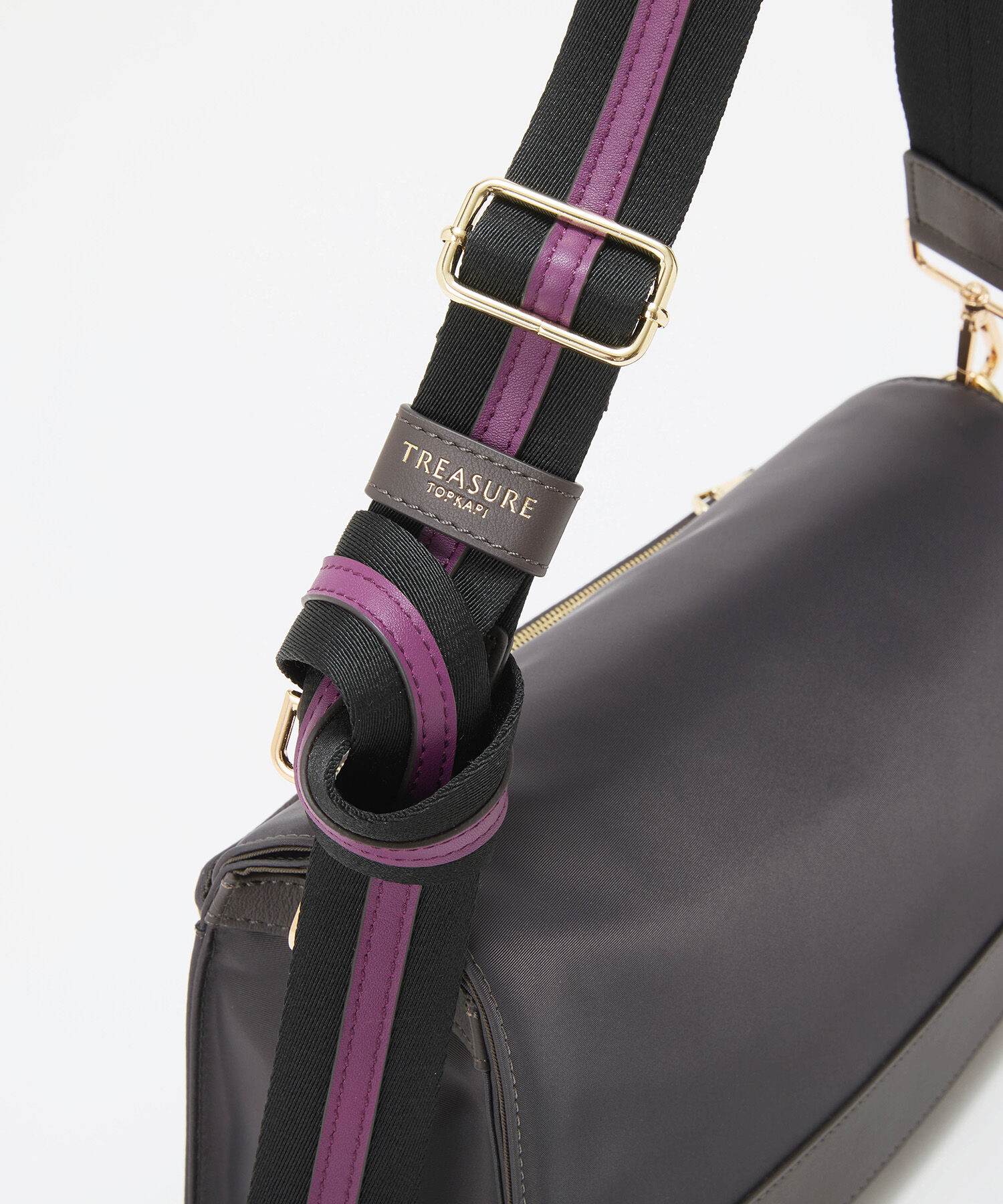TOPKAPI TREASURE「【TREASURE TOPKAPI】ナイロン ストライプ ベルト フラップ ショルダー バッグ」|ショルダー・メッセンジャー|