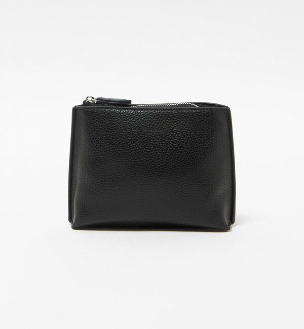 UNITED ARROWS「レザーライク ポーチ S」|ハンドバッグ|BLACK