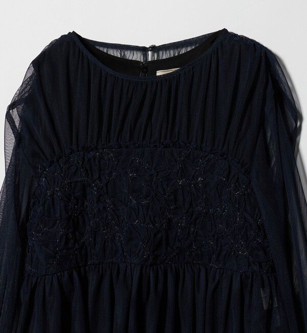 UNITED ARROWS「チュール サテン コンビ ワンピース」|ワンピース|