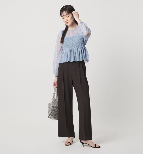 UNITED ARROWS「チュール サテン コンビ ワンピース」|ワンピース|