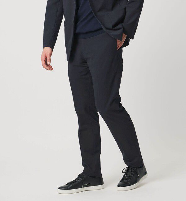 UNITED ARROWS「ドビー ノープリーツ テーパード パンツ UA COZY　ウォッシャブル　タテヨコストレッチ　防しわ　撥水」|スラックス|