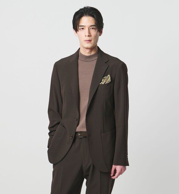 UNITED ARROWS「シアサッカー シングル 3ボタン テーラードジャケット COMFORT EASY‐MODEL ストレッチ」|テーラードジャケット|DK.BROWN