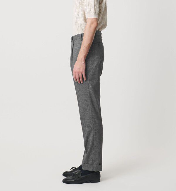 UNITED ARROWS「ハウンドトゥース 1プリーツ スラックス R-MODEL」|スラックス|