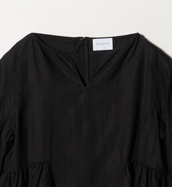 UNITED ARROWS「リネン スキッパー ペプラム ブラウス ‐ウォッシャブル‐」|シャツ・ブラウス|