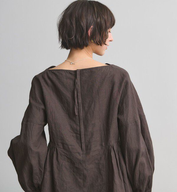 UNITED ARROWS「リネン スキッパー ペプラム ブラウス ‐ウォッシャブル‐」|シャツ・ブラウス|