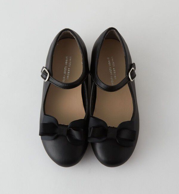 UNITED ARROWS green label relaxing「ストラップ リボン フラットシューズ 16.5-23cm」|ビジネス・ドレスシューズ|BLACK