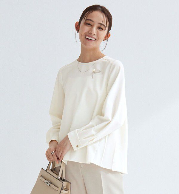 UNITED ARROWS green label relaxing「［size SHORTあり］パウドレ プリーツ ブラウス ウォッシャブル ストレッチ」|シャツ・ブラウス|