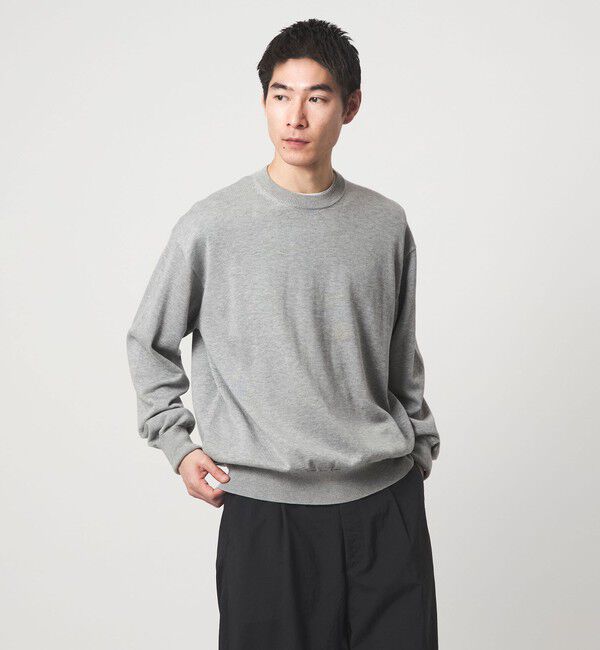 UNITED ARROWS green label relaxing「FINE BASIC アメリカンシーアイランドコットン クルーネック ニット」|ニット・セーター|