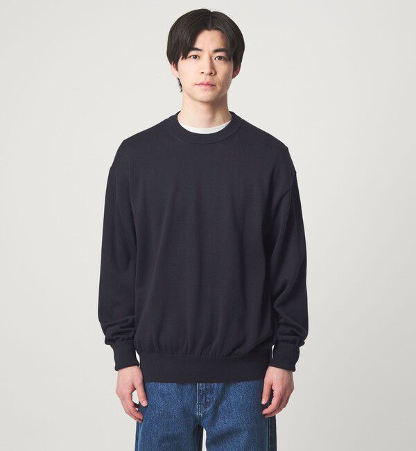 UNITED ARROWS green label relaxing「FINE BASIC アメリカンシーアイランドコットン クルーネック ニット」|ニット・セーター|