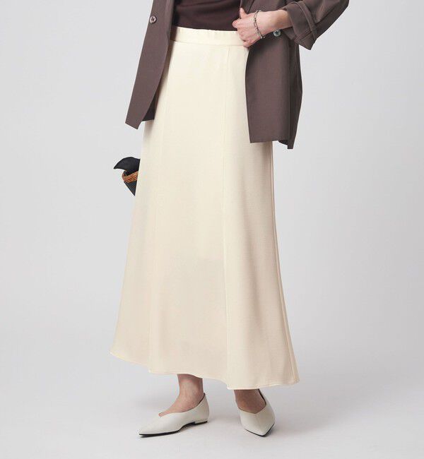 UNITED ARROWS green label relaxing「サテン セミナロー スカート」|フレア|