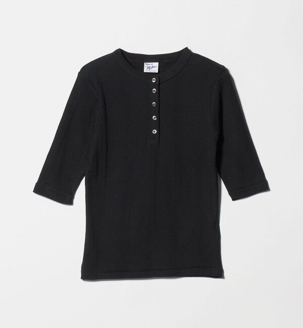 UNITED ARROWS green label relaxing「＜Robert P. Miller＞ヘンリーネック 5分袖 プルオーバー カットソー」|Tシャツ・カットソー|BLACK