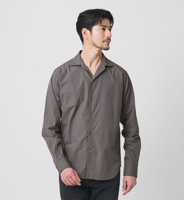 BEAUTY&YOUTH UNITED ARROWS「【WEB限定 WARDROBE SMART】コットン ワイドカラー スキッパー シャツ」|シャツ・ブラウス|