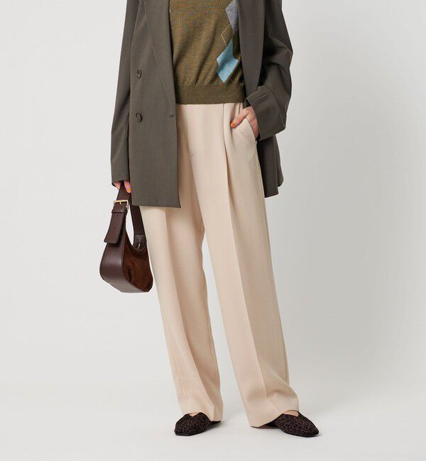 BEAUTY&YOUTH UNITED ARROWS「タックワイドストレートパンツ ウォッシャブル」|スラックス|OFF WHITE