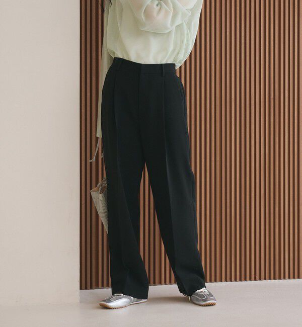 BEAUTY&YOUTH UNITED ARROWS「タックワイドストレートパンツ ウォッシャブル」|スラックス|