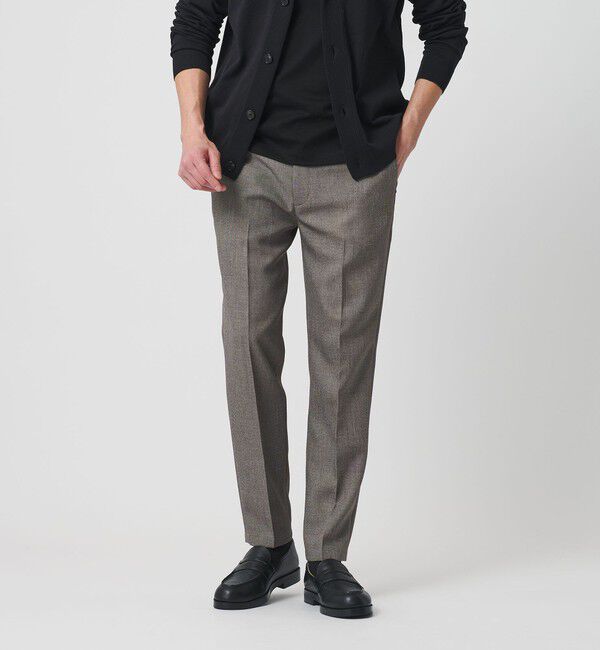 BEAUTY&YOUTH UNITED ARROWS「【WEB限定 WARDROBE SMART】LANATEC シャンブレー ノープリーツ パンツ」|スラックス|LT.GRAY