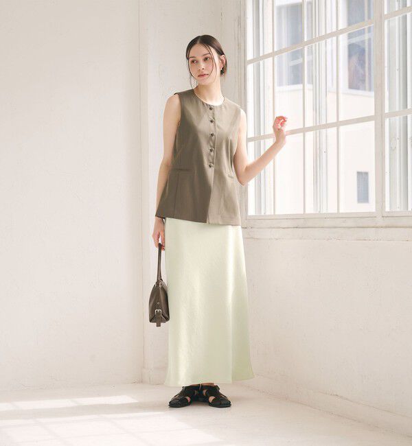 BEAUTY&YOUTH UNITED ARROWS「ポリエステルサテン マーメイドフレアスカート 」|スカート|OFF WHITE