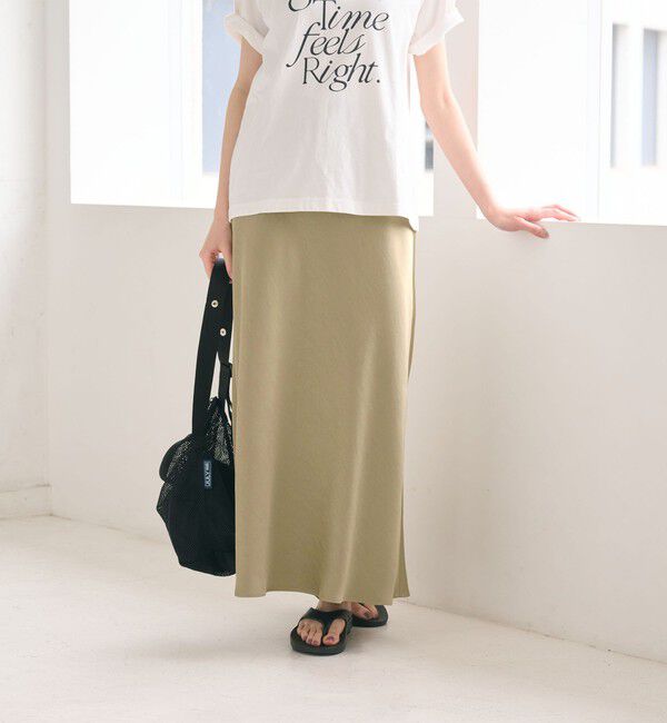 BEAUTY&YOUTH UNITED ARROWS「ポリエステルサテン マーメイドフレアスカート 」|スカート|BEIGE
