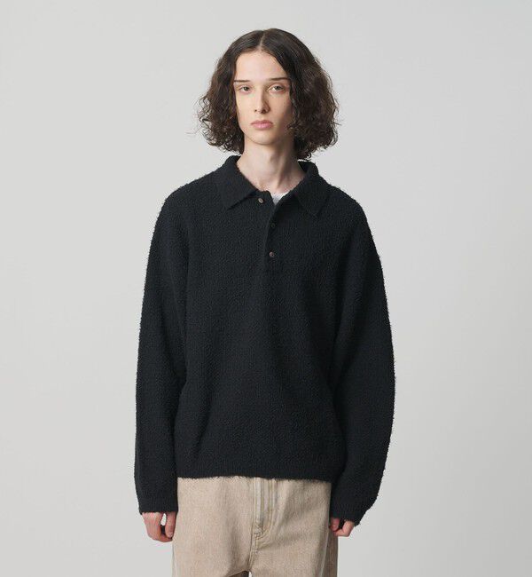 MONKEY TIME「コットン ナイロン カールヤーン ポロシャツ」|ニット・セーター|