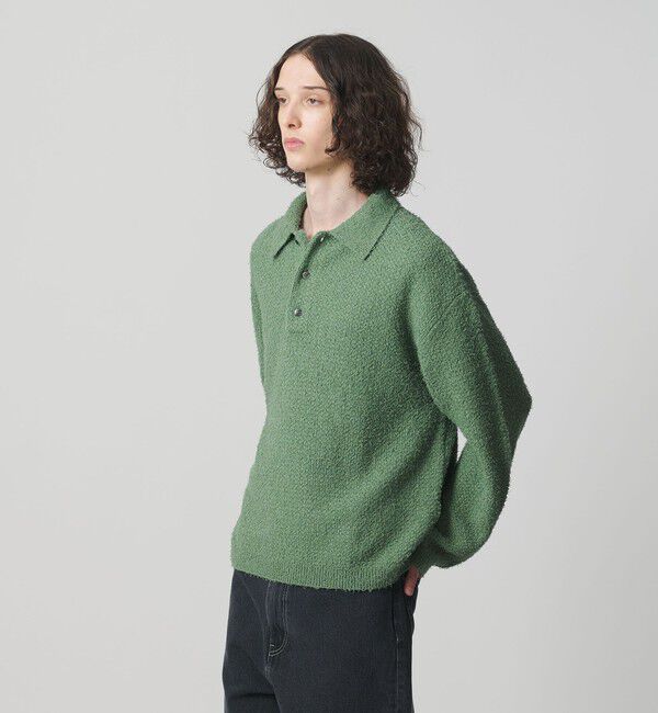 MONKEY TIME「コットン ナイロン カールヤーン ポロシャツ」|ニット・セーター|