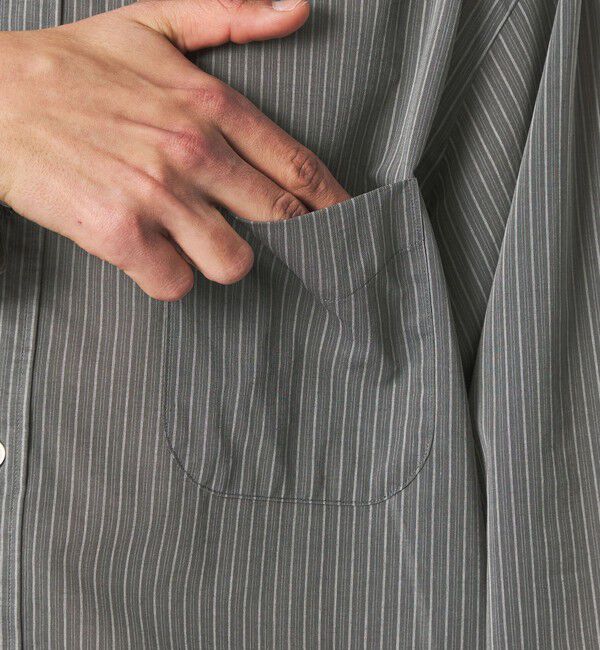 STEVEN ALAN「＜Steven Alan＞ 100 ガスボイル ストライプ レギュラーカラー シャツ LOOSE」|シャツ・ブラウス|