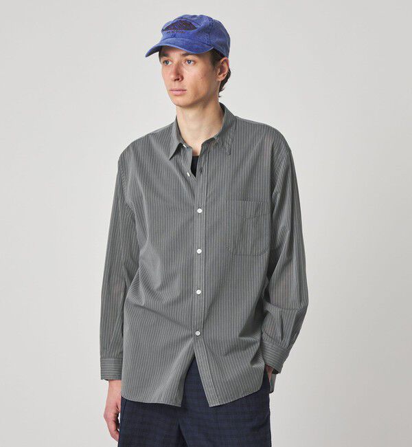 STEVEN ALAN「＜Steven Alan＞ 100 ガスボイル ストライプ レギュラーカラー シャツ LOOSE」|シャツ・ブラウス|
