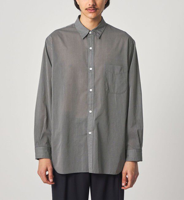 STEVEN ALAN「＜Steven Alan＞ 100 ガスボイル ストライプ レギュラーカラー シャツ LOOSE」|シャツ・ブラウス|