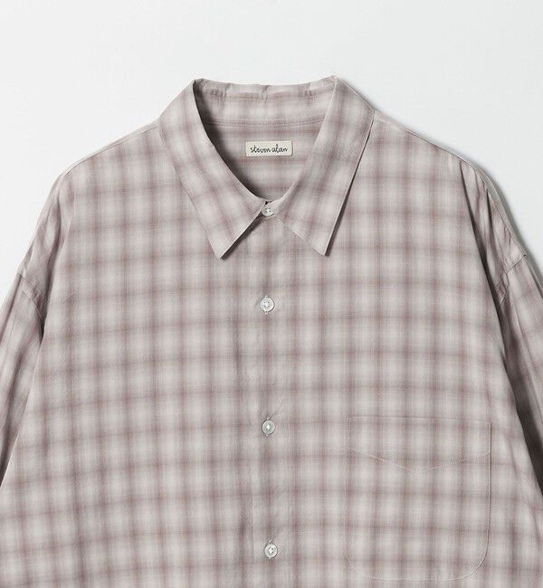 STEVEN ALAN「＜Steven Alan＞ C/L/S オンブレー チェック レギュラーカラー シャツ LOOSE」|シャツ・ブラウス|