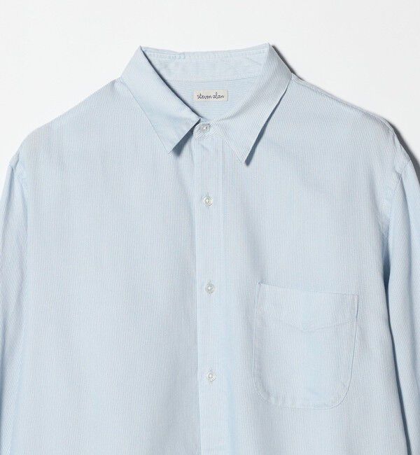 STEVEN ALAN「＜Steven Alan＞ ドレープ コードレーン レギュラーカラー シャツ LOOSE」|シャツ・ブラウス|