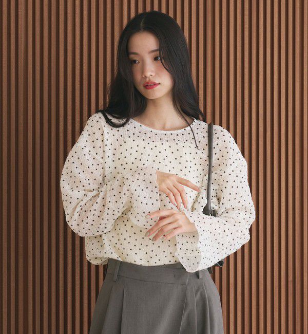 BEAUTY&YOUTH UNITED ARROWS「ポリエステル ドット シアー ブラウス ウォッシャブル」|シャツ・ブラウス|OFF WHITE