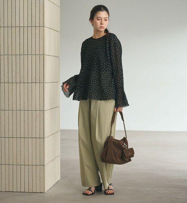 BEAUTY&YOUTH UNITED ARROWS「ポリエステル ドット シアー ブラウス ウォッシャブル」|シャツ・ブラウス|BLACK