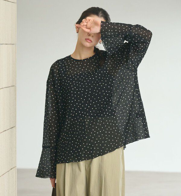 BEAUTY&YOUTH UNITED ARROWS「ポリエステル ドット シアー ブラウス ウォッシャブル」|シャツ・ブラウス|