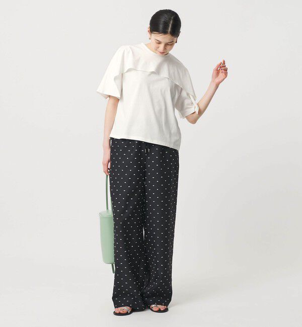 BEAUTY&YOUTH UNITED ARROWS「【WEB限定 Wardrobe DAILY MINIMAL】ケープフリル ショートスリーブプルオーバー UVカット 接触冷感」|Tシャツ・カットソー|