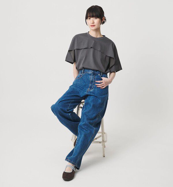 BEAUTY&YOUTH UNITED ARROWS「【WEB限定 Wardrobe DAILY MINIMAL】ケープフリル ショートスリーブプルオーバー UVカット 接触冷感」|Tシャツ・カットソー|