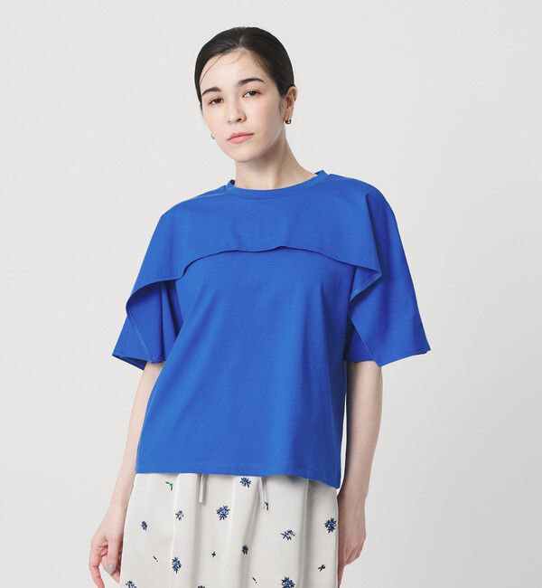 BEAUTY&YOUTH UNITED ARROWS「【WEB限定 Wardrobe DAILY MINIMAL】ケープフリル ショートスリーブプルオーバー UVカット 接触冷感」|Tシャツ・カットソー|ROYAL