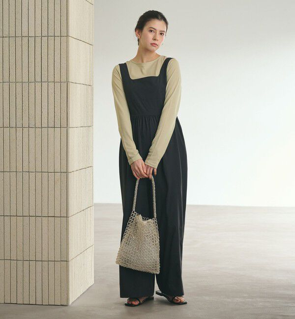 BEAUTY&YOUTH UNITED ARROWS「【WEB限定 Wardrobe DAILY MINIMAL】ギャザーノースリーブ オールインワン 接触冷感 UVカット はっ水」|オールインワン|