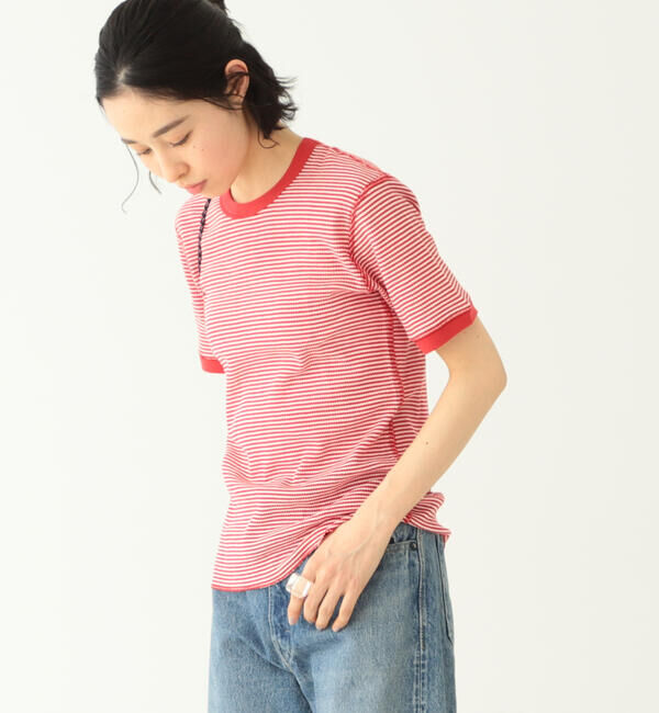 BEAMSBOY「【別注】Healthknit / ワッフル ボーダー Tシャツ」|Tシャツ・カットソー|