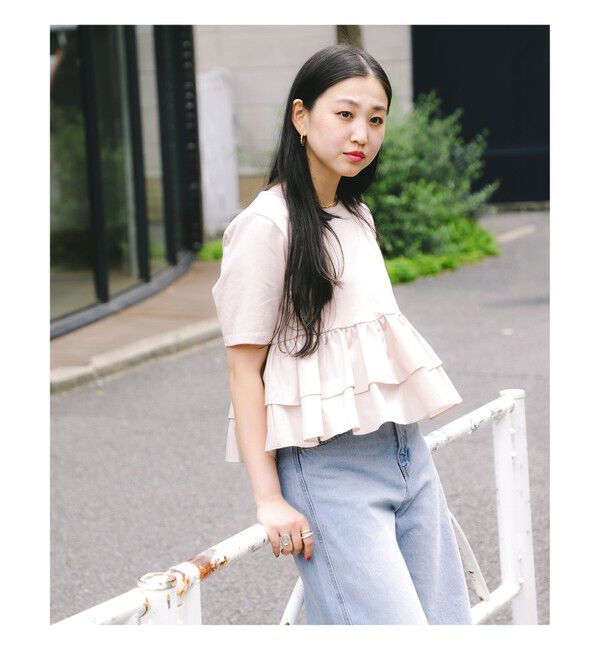 Ray BEAMS 「ティアード キリカエ クルーネック Tシャツ」|Tシャツ・カットソー|