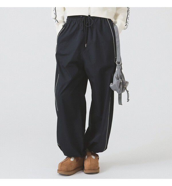 Ray BEAMS 「ストライプ キリカエ トラックパンツ」|チノ|NAVY