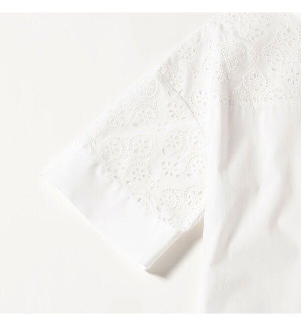 Demi-Luxe BEAMS 「TICCA / レース ハーフスリーブ シャツワンピース」|ワンピース|