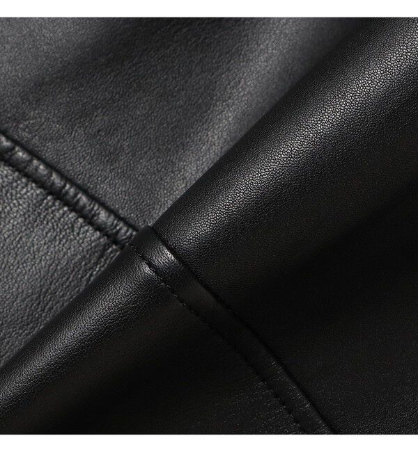 Demi-Luxe BEAMS 「マット シープスキン ノーカラー ライダース ブルゾン」|ブルゾン・スタジャン|