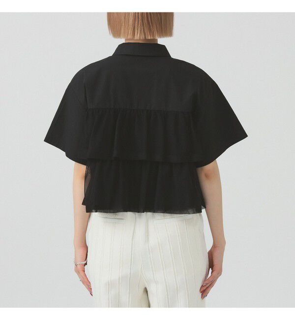 Ray BEAMS 「シアー ティアード クロップド シャツ」|シャツ・ブラウス|