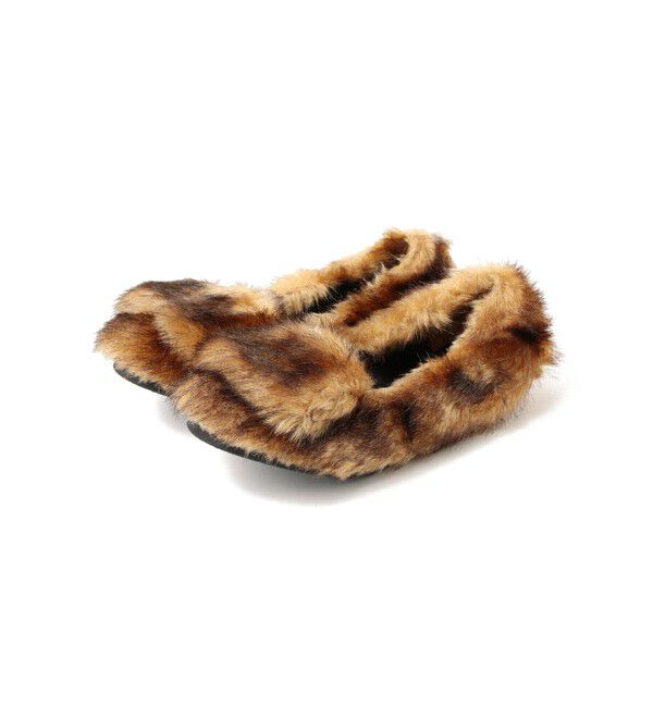 Demi-Luxe BEAMS 「PIPPICHIC / エコファー フラットシューズ」|スニーカー|BROWN